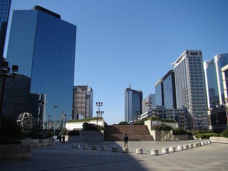 The Centro Direzionale - new Naples Civic Center, a large area of new, tall buildings visible from almost any point in Naples or from the bay. Naples,Campania, Italy.