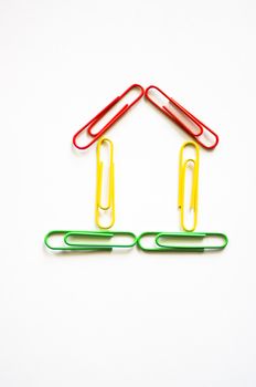 House made from colored clips