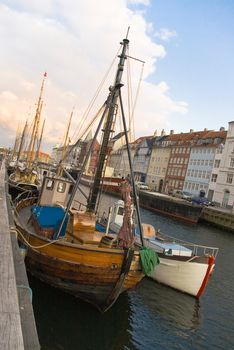 Nyhavn port at Copenhagen, Denmark