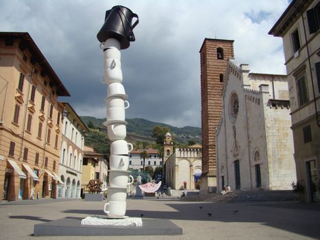 modern art exhibition on main square in Pietrasanta in Tuscany, Italy.IX 2007