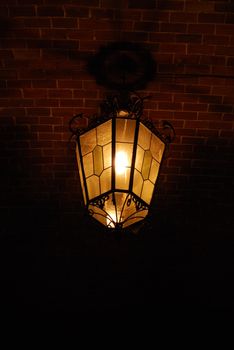 lantern at night in Toledo, Spain