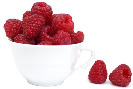 Raspberry on glass  cup