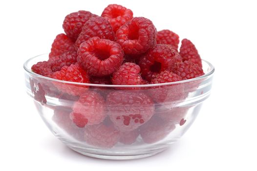 Raspberry on glass  cup