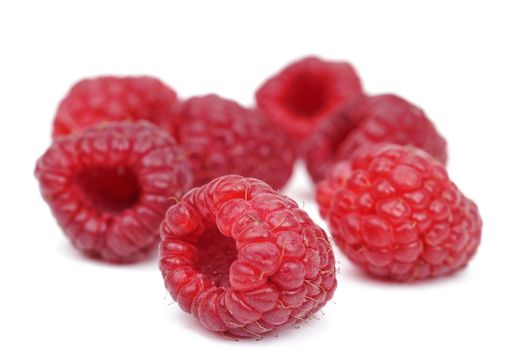 Raspberry close up isolated