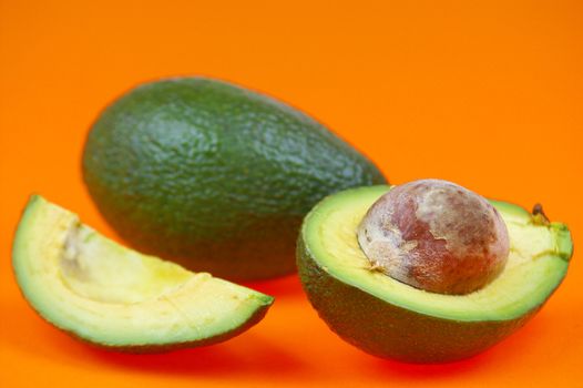 Avocado over orange