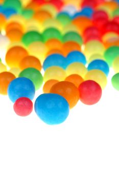 Colored candy on white background