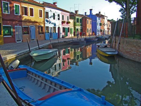 Burano, colourful island, one of the venetian laggon islets. Venice, Italy