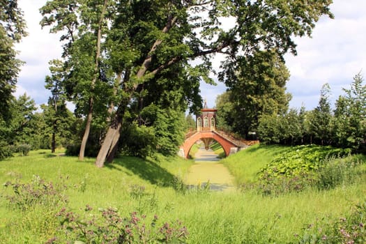 Chinese pavilion - bridge in Pushkin town