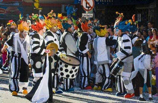 Montevideo Uruguay February 2009 -   costumed persons in the annual national carnaval