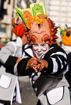 Montevideo Uruguay February 2009 -   costumed person in the annual national carnaval