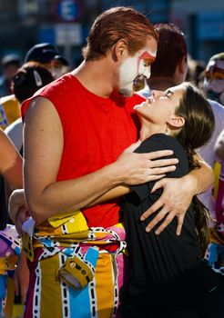 MONTEVIDEO, URUGUAY - FEBRUARY 1: participants couple  in the annual national festival of Uruguay , The main events and activities of this "fiesta" is usually made in Montevideo along with other activities in the inner towns and cities. Each year, government and citizen partnership make it sure that the Carnival will be special and unique for each and every year.

 