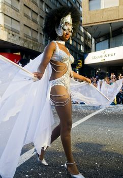 MONTEVIDEO, URUGUAY - FEBRUARY 1: participants dancers in the annual national festival of Uruguay , The main events and activities of this "fiesta" is usually made in Montevideo along with other activities in the inner towns and cities. Each year, government and citizen partnership make it sure that the Carnival will be special and unique for each and every year. 