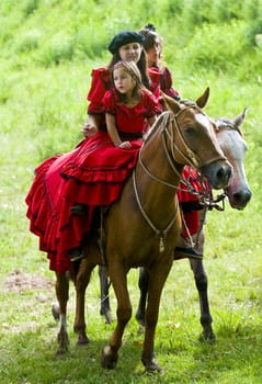 Tacuarembo, MAR. 7: a girls participant in the annual  festival of  "Patria Gaucha" on Mars 7, 2009. The Festival of the Gaucho Culture made in Tacuarembo north Uruguay