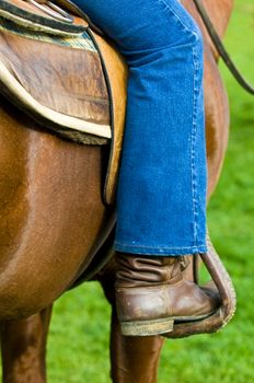 close up on a shouth american gaucho boot