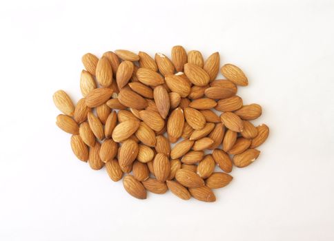 Close-up of  almond nuts, one of the five a day. used healthy and nuts.