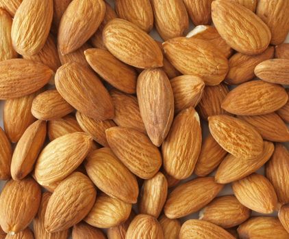 Close-up of  almond nuts, one of the five a day. used healthy and nuts.