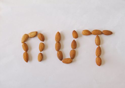 Close-up of  almond nuts, one of the five a day. used healthy and nuts.