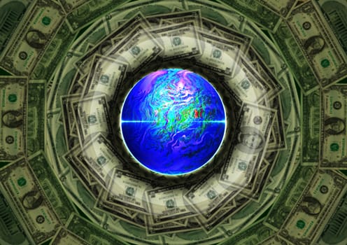 abstract image of the world's money