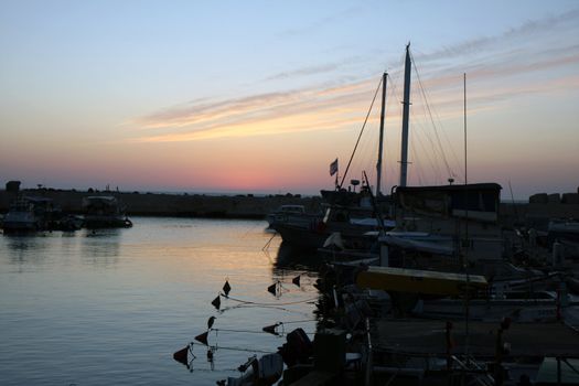 Old Jaffa port at sunset