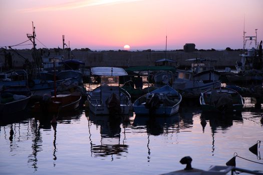 Old Jaffa port at sunset