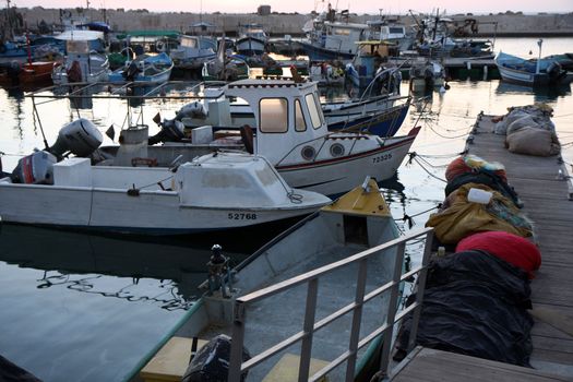 Port of the old Jaffa city at sunset