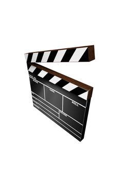 Clapper Board isolated (3D image)