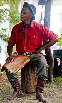 TACUAREMBO, URUGUAY - MAR 7 : Participant in the annual festival "Patria Gaucha" March 7, 2009 in Tacuarembo, Uruguay. It is one of the biggest festival in South America to celebrate gaucho culture