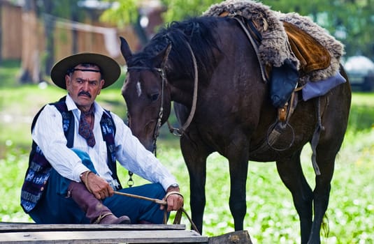 TACUAREMBO, URUGUAY - MAR 7 : Participant in the annual festival "Patria Gaucha" March 7, 2009 in Tacuarembo, Uruguay. It is one of the biggest festival in South America to celebrate gaucho culture