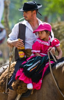 TACUAREMBO, URUGUAY - MAR 7 : Participant in the annual festival "Patria Gaucha" March 7, 2009 in Tacuarembo, Uruguay. It is one of the biggest festival in South America to celebrate gaucho culture