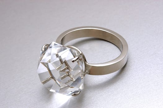 Beautiful female ring from white metal                               