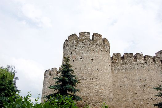 
Ancient fortress over sky