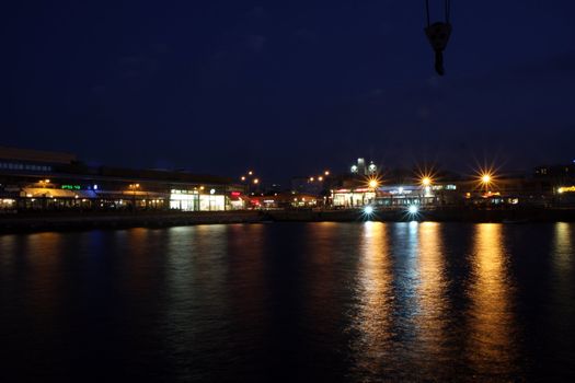 The port of Tel Aviv at night