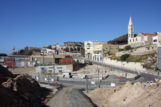 The construction at the old city of Jaffa