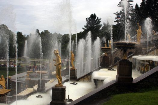 The main fountain in front of Main Palace of Peterhof