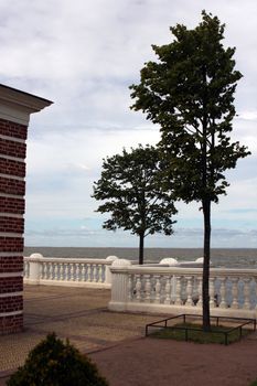 View to the Baltic sea at the Peterhof park