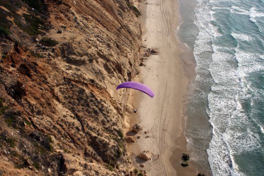 View of a parachute from paraglider's point