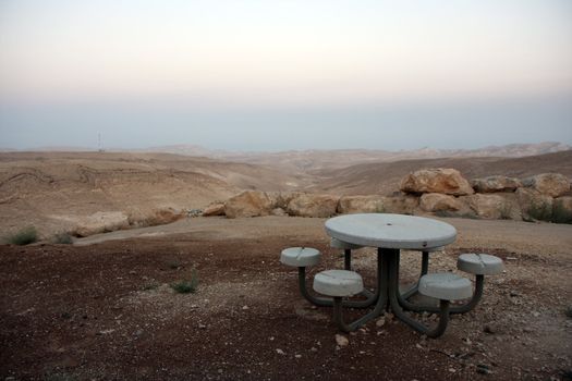 View to the desert next to the dead sea