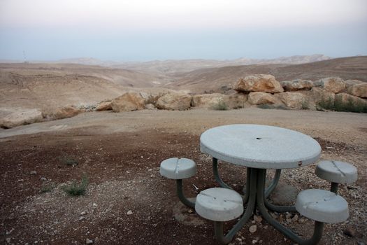 View to the desert next to the dead sea