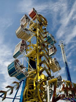 The famous zipper ride at a fair.