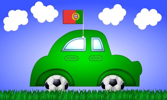 fan car portugal with flag