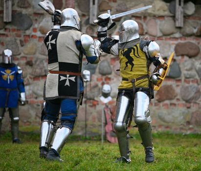 Struggle medieval knights. Show in Kaunas