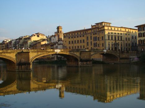 Santa Trinita Bridge in Florence in Tuscany in Italy.