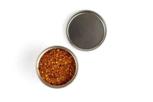 can of mexican hot spices, isolated