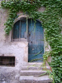 ancient door in Vico del Gargano, Apulia, Italy                