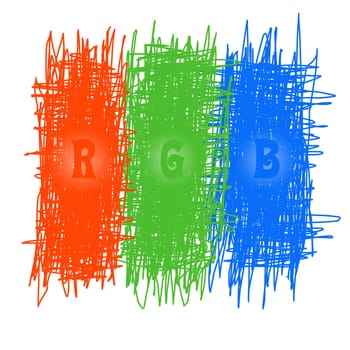 three colors, red, green, blue, bad television set