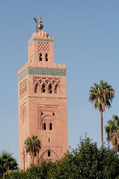 Famous muslim Koutoubia Mosque in Marrakech