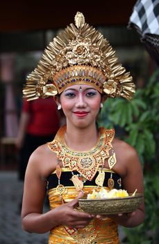 Portrait of the young smiling girl Bali