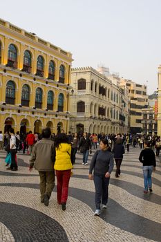 The famous Senado Square in Macau, an important reminiscence of the old Portugese colonial rule.