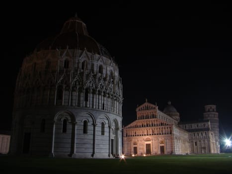 Square of Miracles in Pisa by night, Tuscany, Italy.