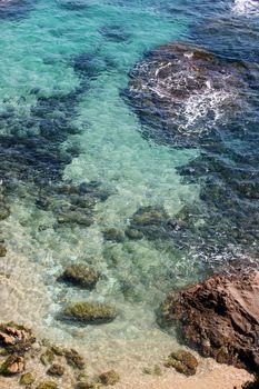 Photo of the mediterranean sea the top view. Spain